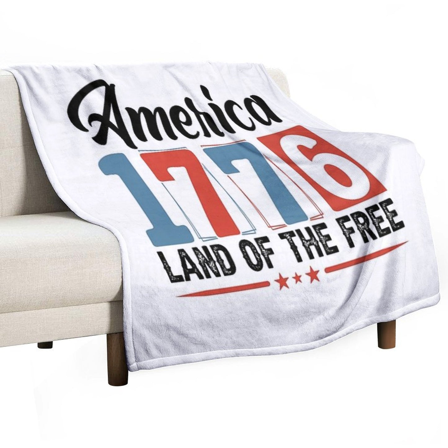 1776 American Independence Vintage Numbers Shirt Versatility Throw Blanket