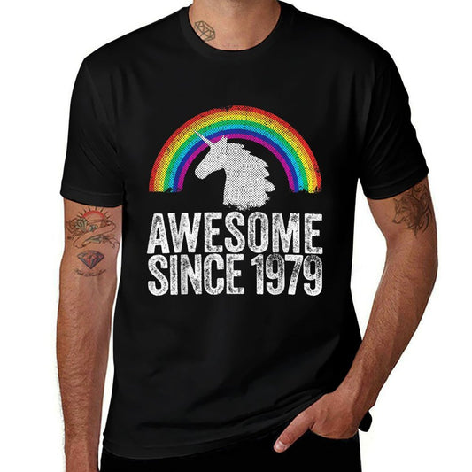 1979 40th Birthday Gift Unicorn Rainbow 40 Years Old Women  Relaxed-fit T-Shirt