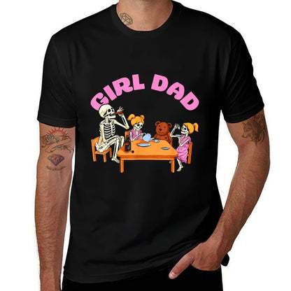Girl Dad Skeletons Family Father And Daughters  Wrinkle-resistant T-Shirt