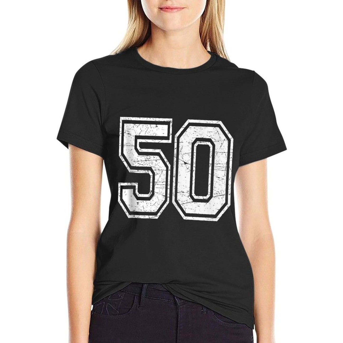 Number 50 Varsity Sports Team Jersey 50th Birthday  Affordable Price T-Shirt