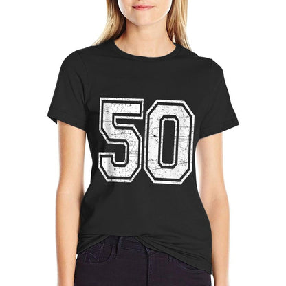 Number 50 Varsity Sports Team Jersey 50th Birthday  Affordable Price T-Shirt