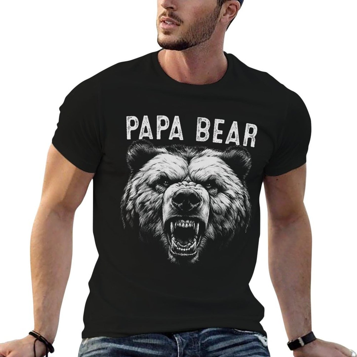 Papa Bear Best Idea Fathers Day Funny Bear Gifts For Men Dad  Soft T-Shirt