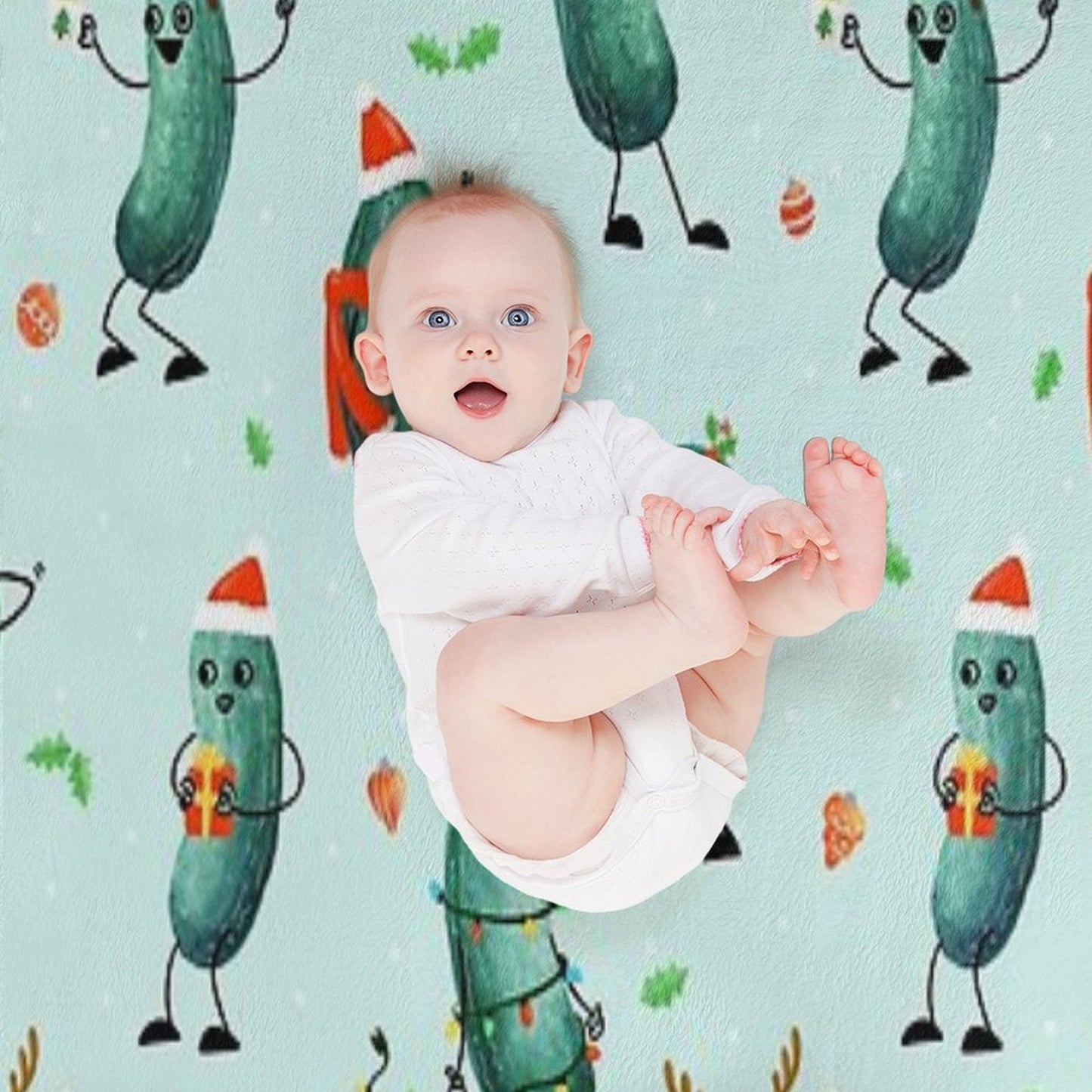 Holiday Pickle Party! Quick-dry Throw Blanket