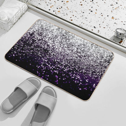 Dark Night Purple Black Silver Glam #1 (Photo of Glitter Only - Not Reflective)  Eco-Friendly Bath Mat