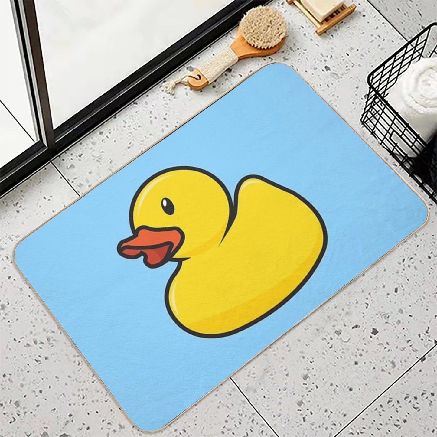 Rubber Duck in Baby Blue  Dirt-Trapping Bath Mat