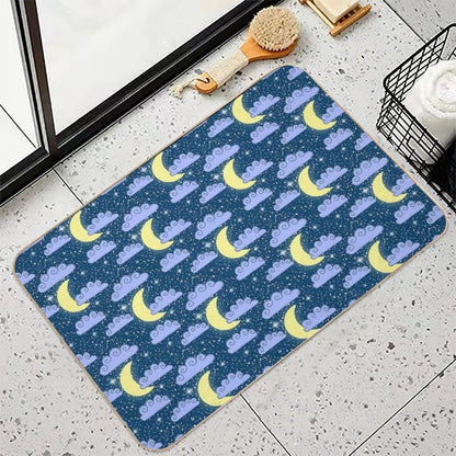 Dreamy Night Sky Pattern  Fade-Resistant Bath Mat