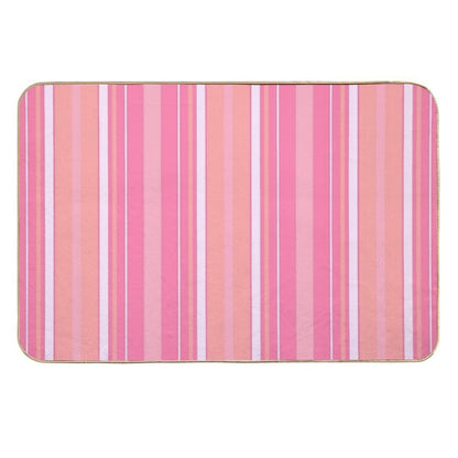 Cherry Blossom Slimming Effect Vertical Balanced Stripes Durable Bath Mat