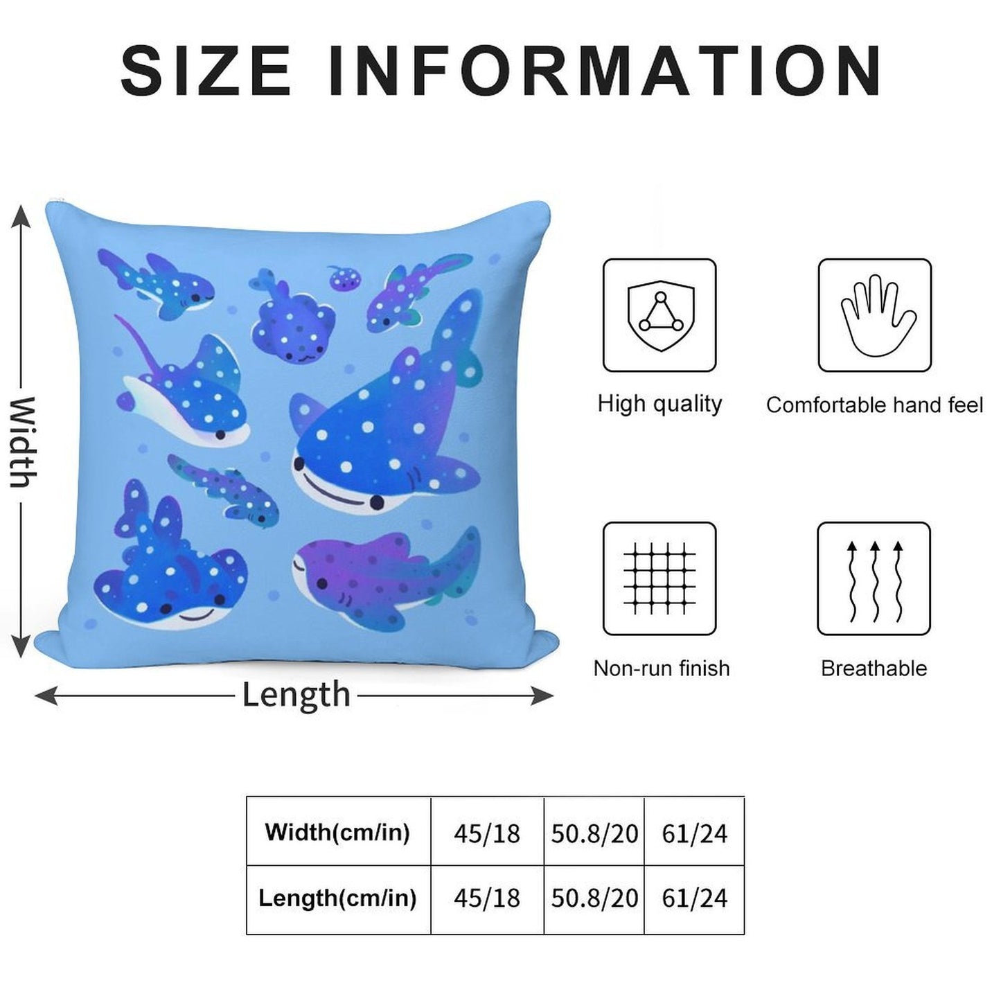 Polka Dot Shark Soft Multiple Sizes Throw Pillow