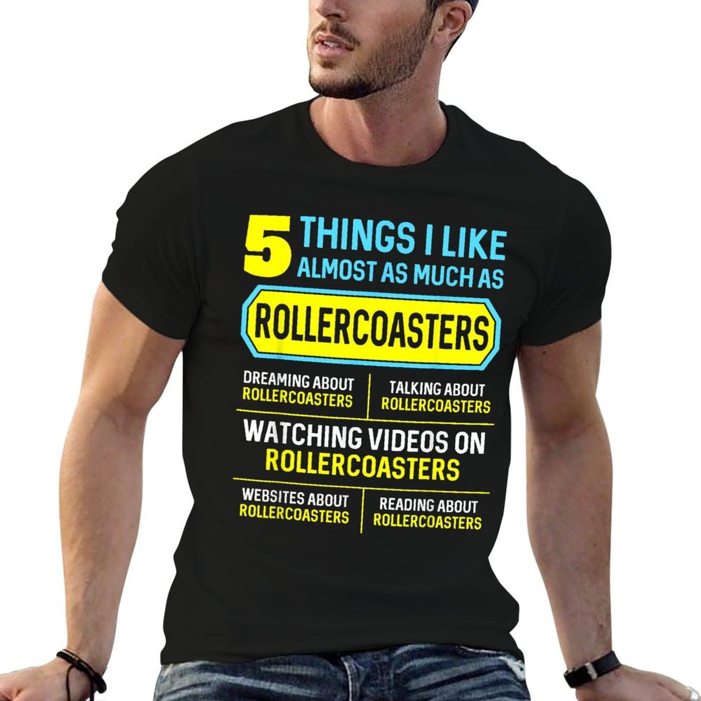 Funny Hobby Roller Coaster Gifts 5 Things for Men Women  Odor-resistant T-Shirt