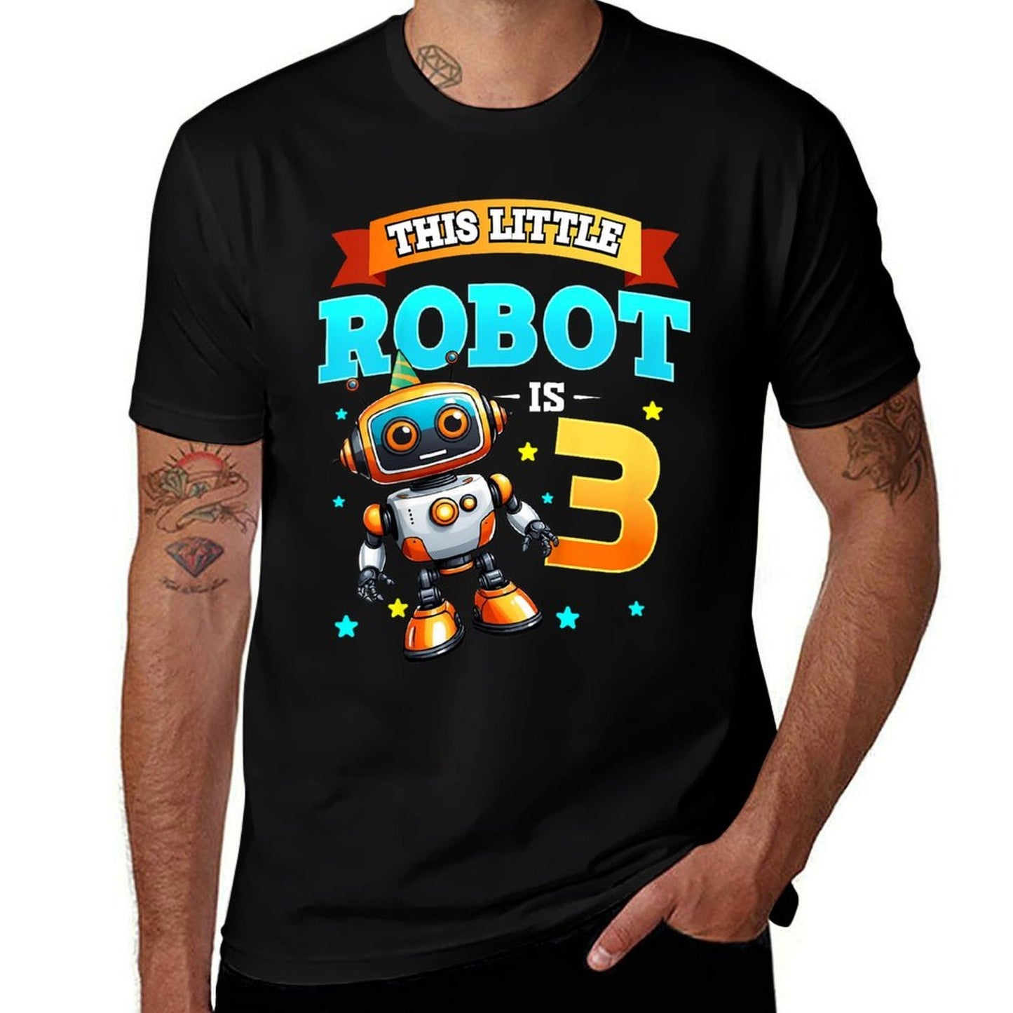 Kids Robot Birthday Party This Little Robot Is 3 Years Old Boy  Affordable Price T-Shirt