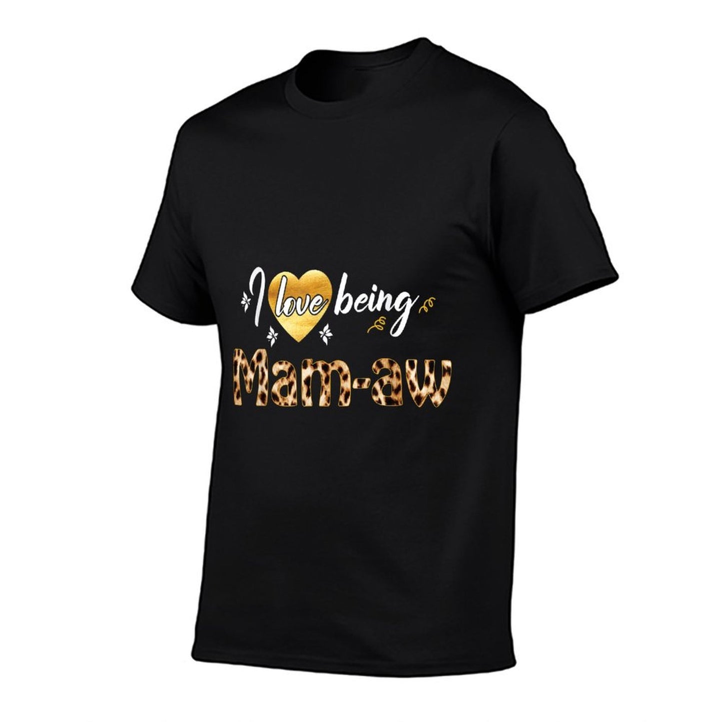 I Love Being Mam-aw Shirt Leopard Christmas Tshirt  Fade-proof Color T-Shirt