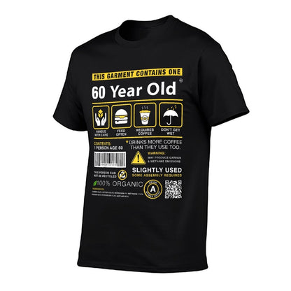 60 Year Old Package Contains Funny 60th Birthday Humor  Oversized Silhouette T-Shirt