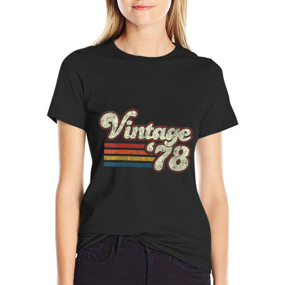 Womens Retro Vintage 1978 44 Birthday  Stretchy T-Shirt