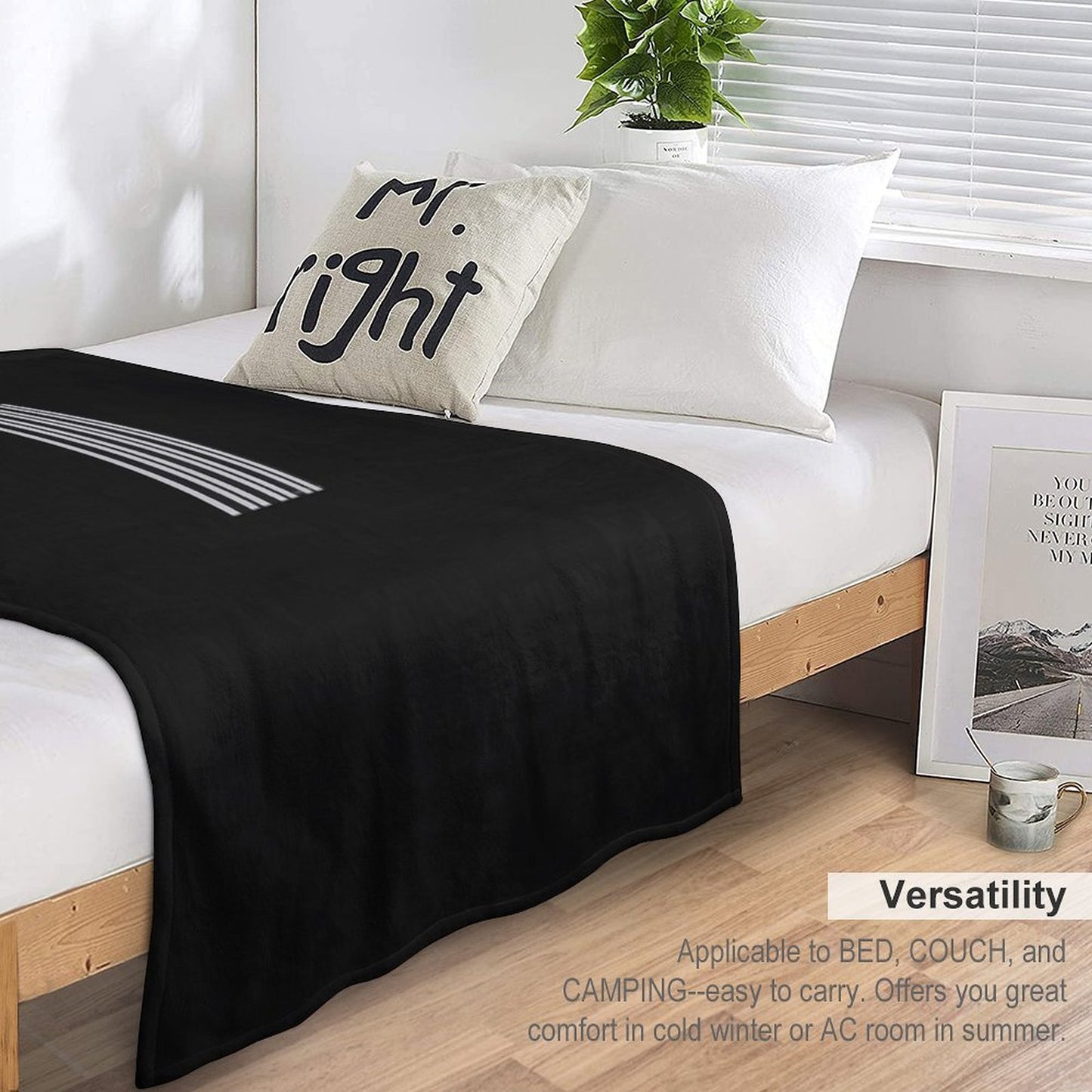 Black And White Vertical Stripes. Durable Throw Blanket