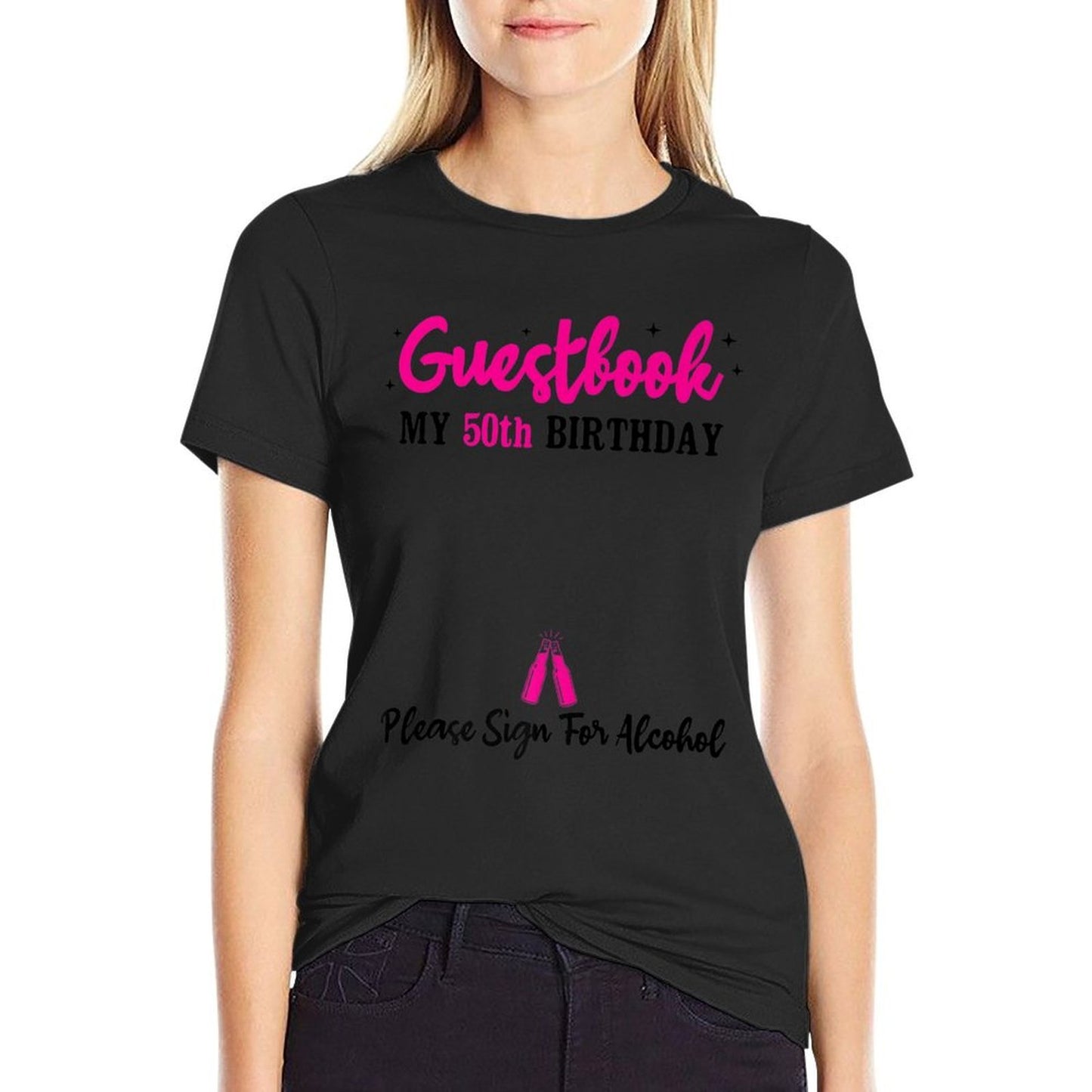 Guestbook 50th Birthday Man Woman 50 Years 50th Birthday Premium  Fade-proof Color T-Shirt