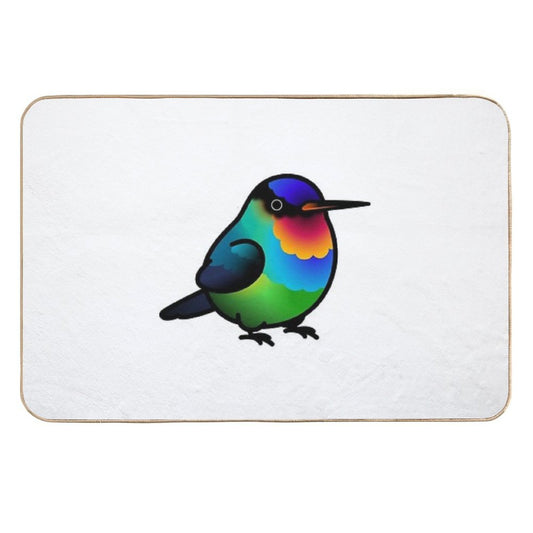 Chubby Fiery-throated Hummingbird  Repositionable Bath Mat