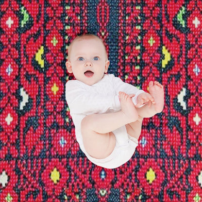 Red And Colors Palestinian Embroidery Easy Care Throw Blanket