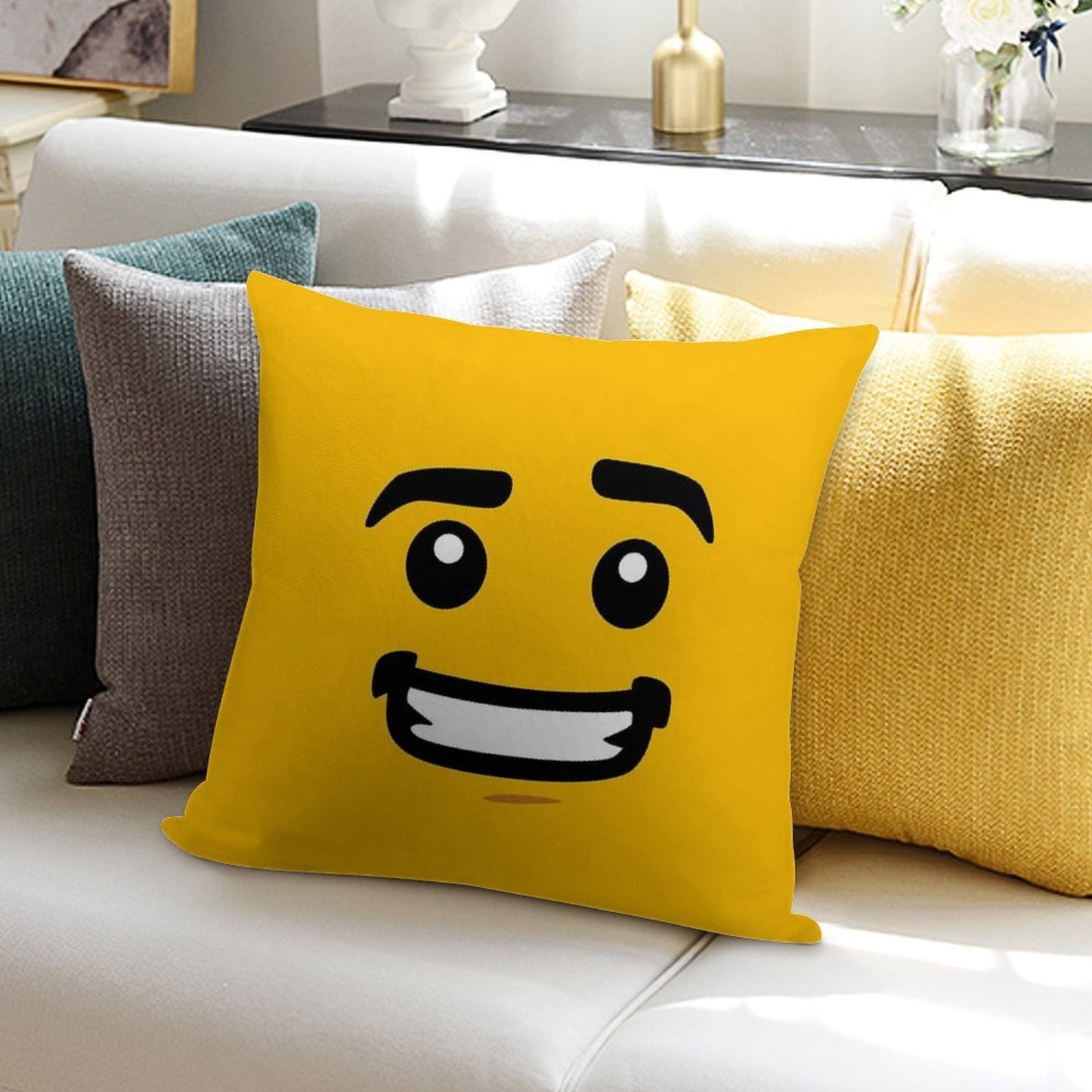 Brick Face - Guy Soft Fade-Resistant Throw Pillow