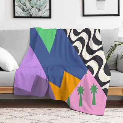 Colorful Abstract Geometric Pop Art Travel-friendly Throw Blanket