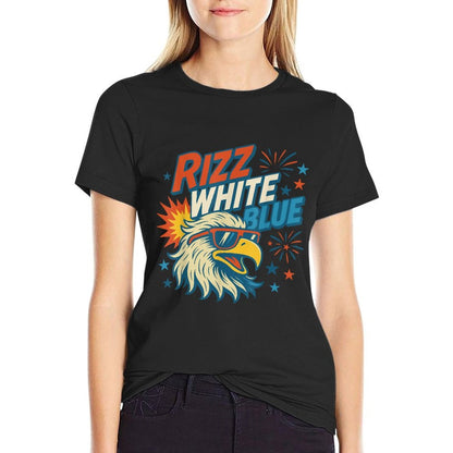 Rizz White Blue Patriotic Eagle 4th Of July  Moisture-wicking T-Shirt