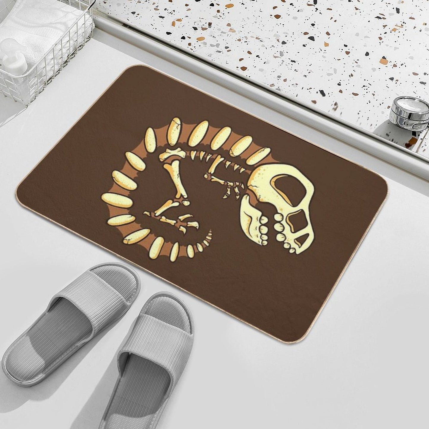 Dino Fossils  Fade-Resistant Bath Mat
