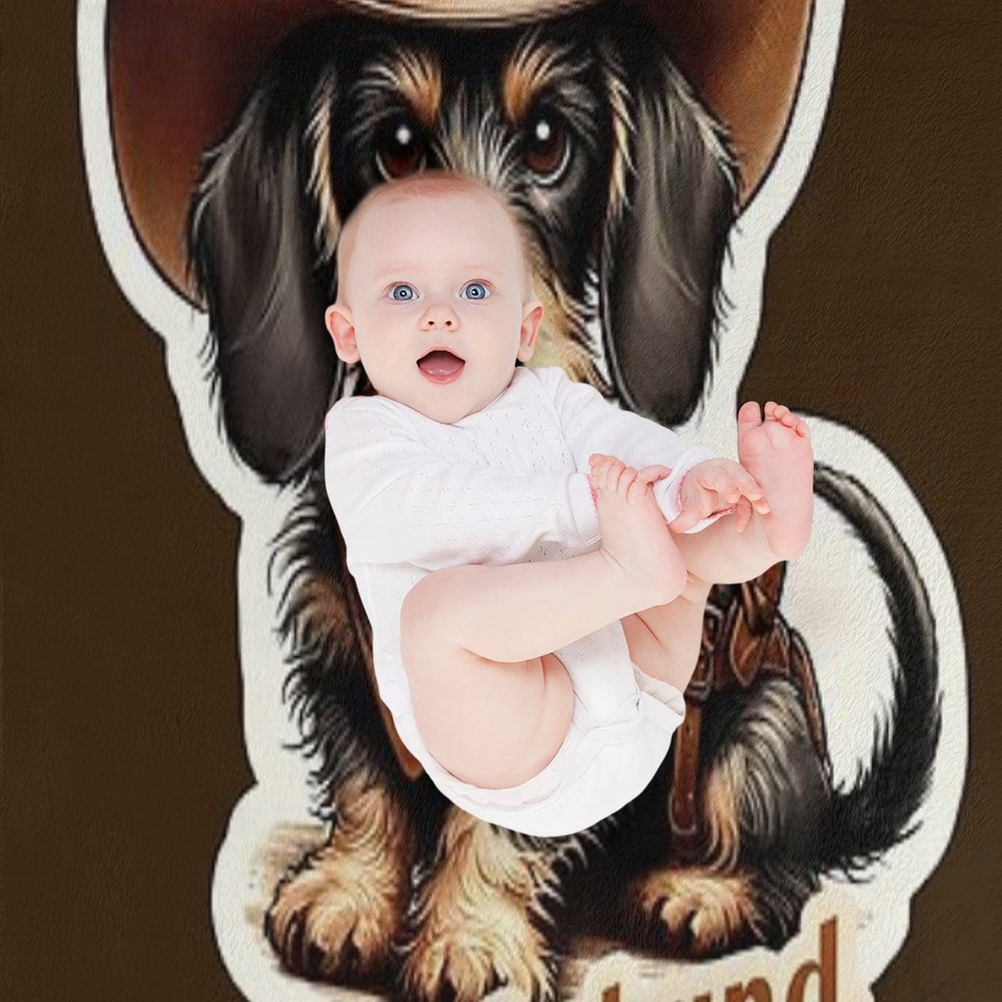 Wire-haired Dachshund Cowboy Puppy Wrinkle-free Throw Blanket