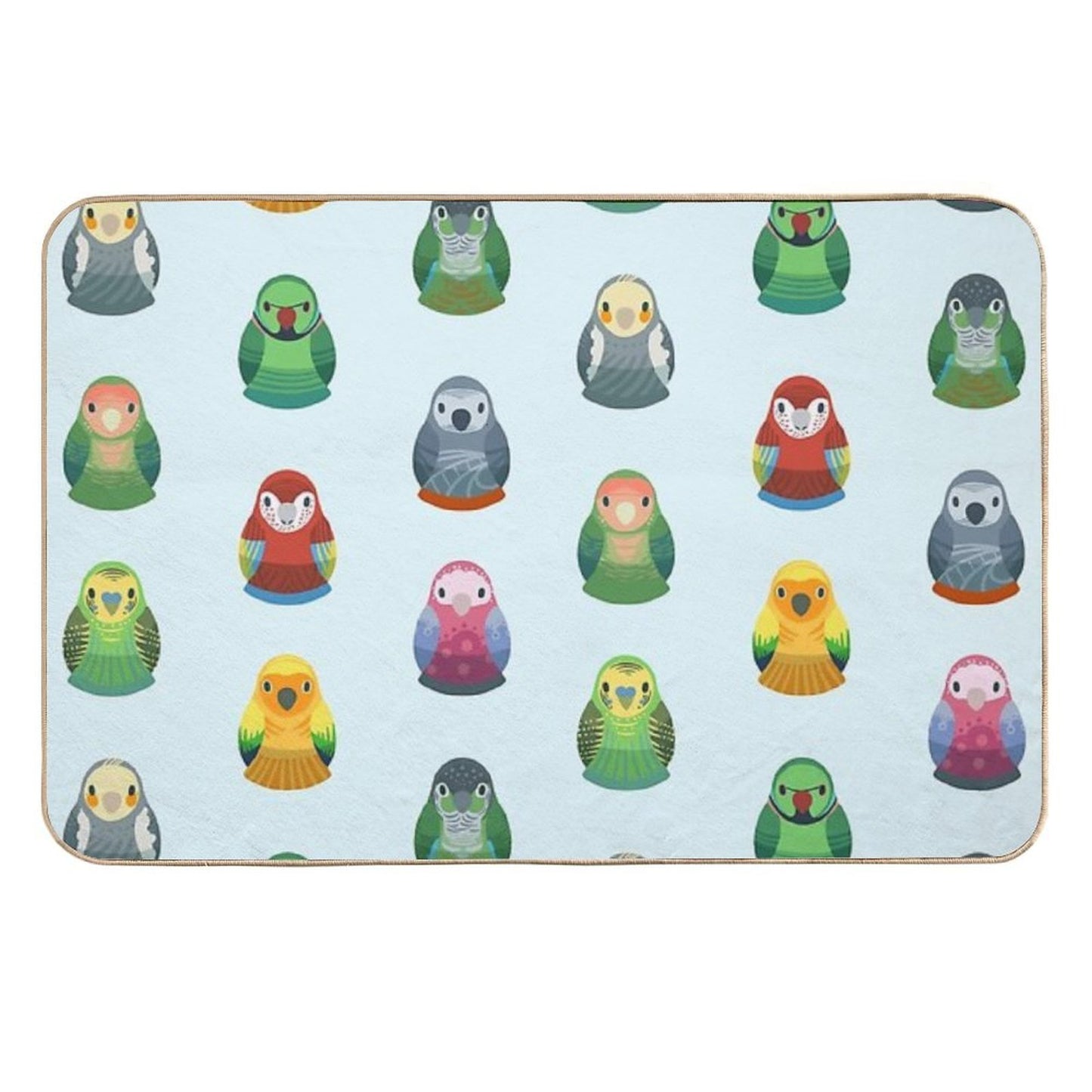 Parrot Nesting Doll Pattern  Easy Maintenance Bath Mat