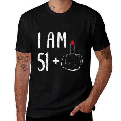 Womens I Am 51 Plus 1 Middle Finger For A 52nd Birthday  Trendy Pattern T-Shirt
