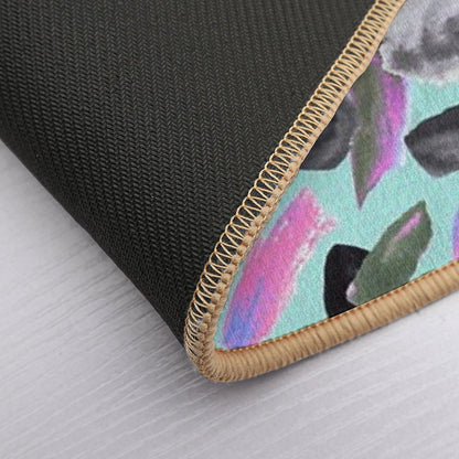 Mint And Pink Abstract Painting  Multi-Purpose Bath Mat