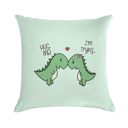 Dino Love! (Hug Me!) Soft Durable Construction Throw Pillow