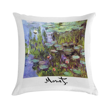 Monet - Waterlilies (Nympheas) Soft Reinforced Edging Throw Pillow