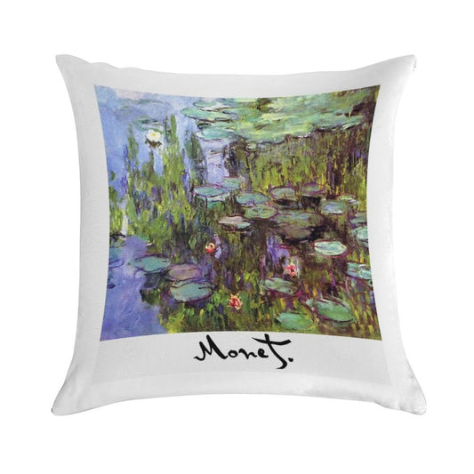 Monet - Waterlilies (Nympheas) Soft Reinforced Edging Throw Pillow