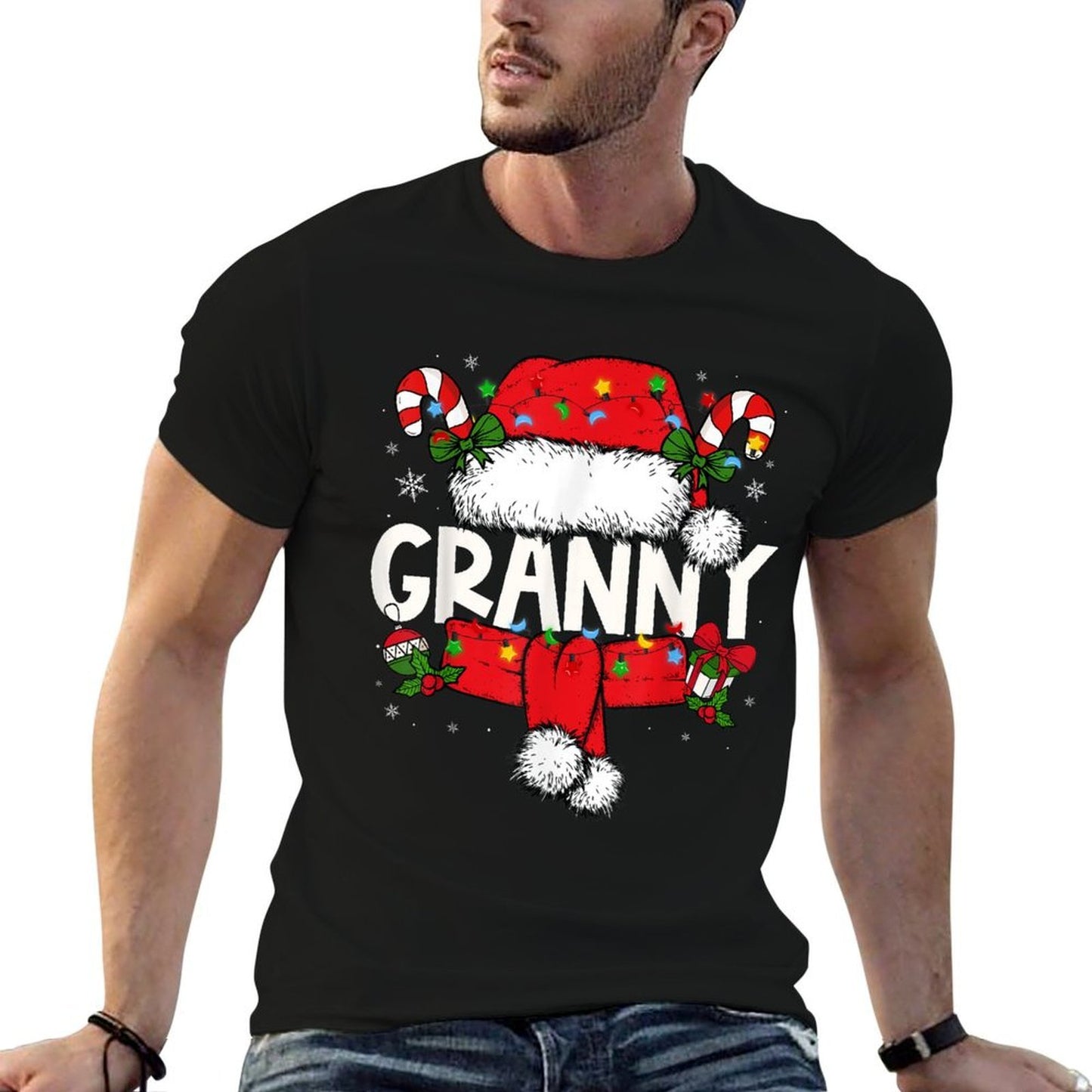 Granny Christmas Pajama Santa Claus Family Matching Grandma  Soft T-Shirt