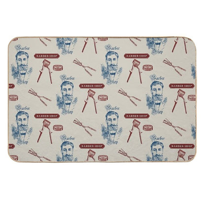 Vintage Barber Shop Mustache  Easy Maintenance Bath Mat