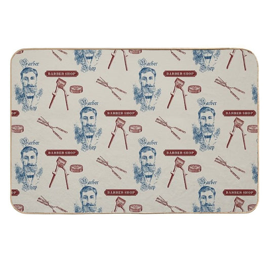 Vintage Barber Shop Mustache  Easy Maintenance Bath Mat