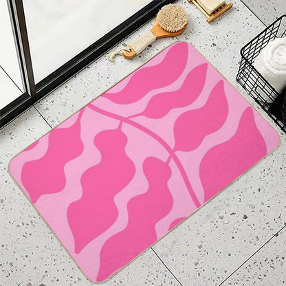 Leaves Pink  Eco-Friendly Bath Mat