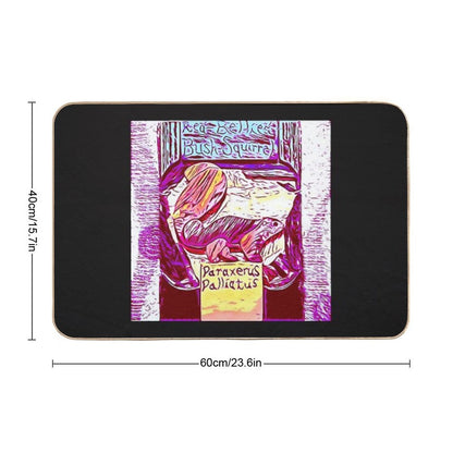 African Red Bellied Bush Squirrel Intarsia from Walnut And Cedar  Repositionable Bath Mat