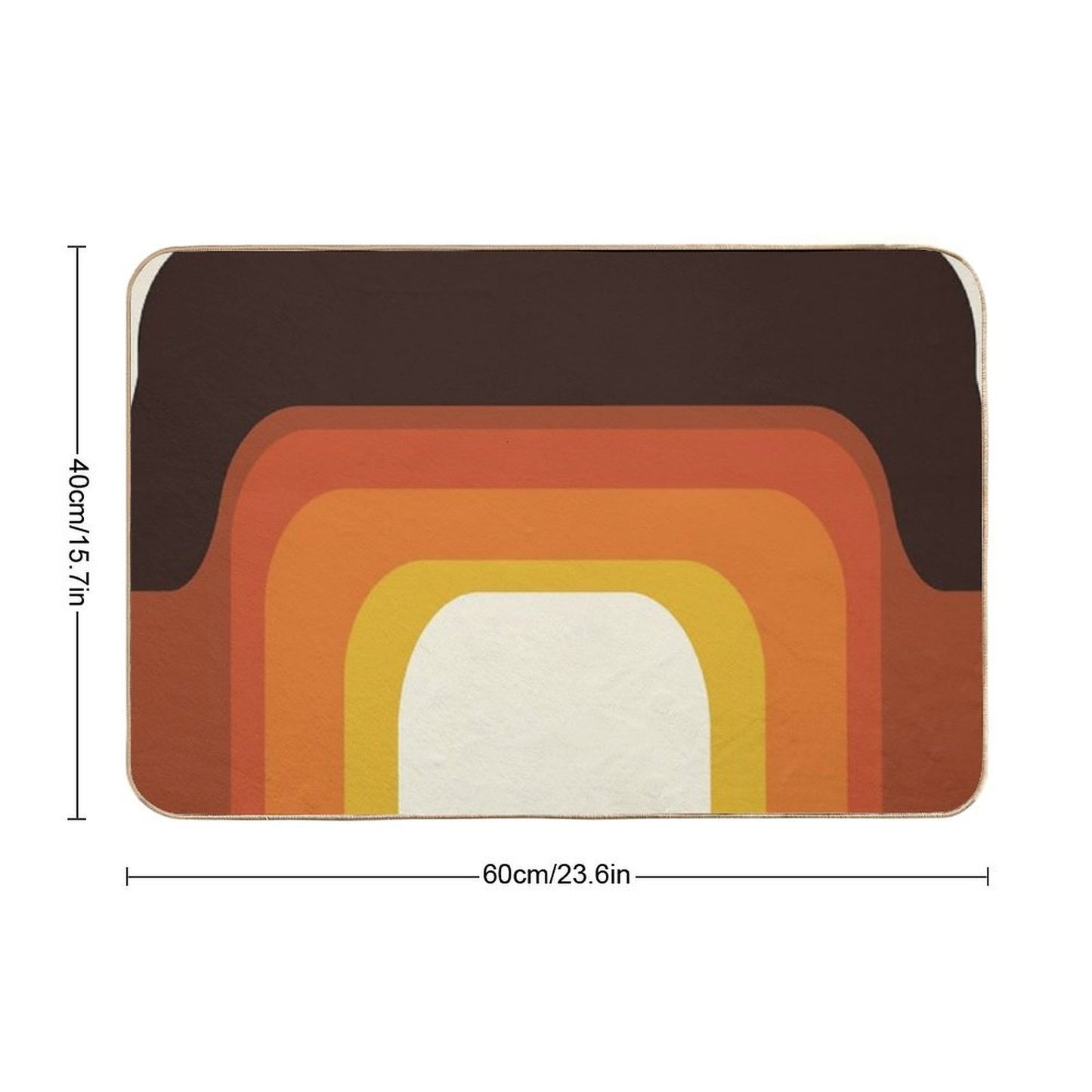 Mid-Century Modern Meets 1970s Orange Rainbow  Slip-Resistant Bath Mat