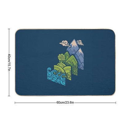 How to Build A Landscape  Blue  Pet-Safe Bath Mat