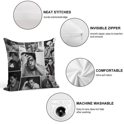 Cole Sprouse Black And White Soft Gift Ready Throw Pillow