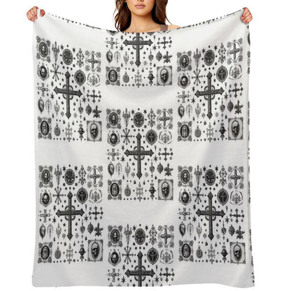 Wickedly Simple Unleash Dark Icons - Sinister Line Art for The Bold Sustainable Throw Blanket