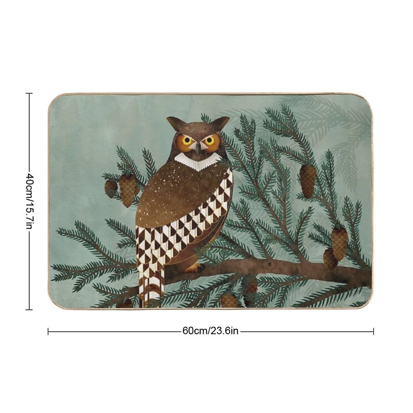 Owl & Pines  Stain-Proof Bath Mat
