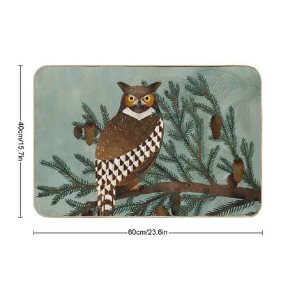 Owl & Pines  Stain-Proof Bath Mat