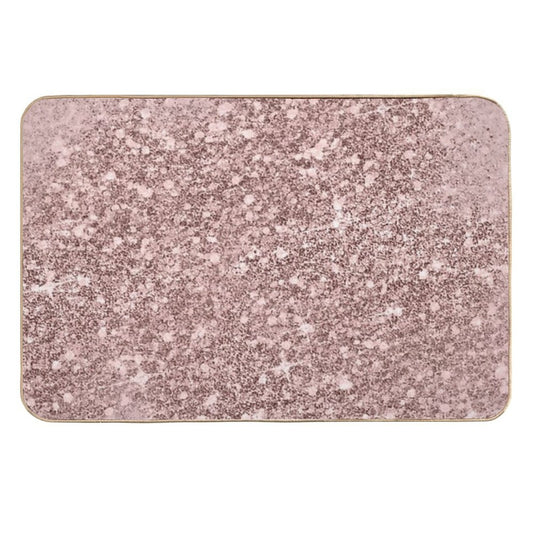 Rose Gold Glitter Dust II Durable Bath Mat