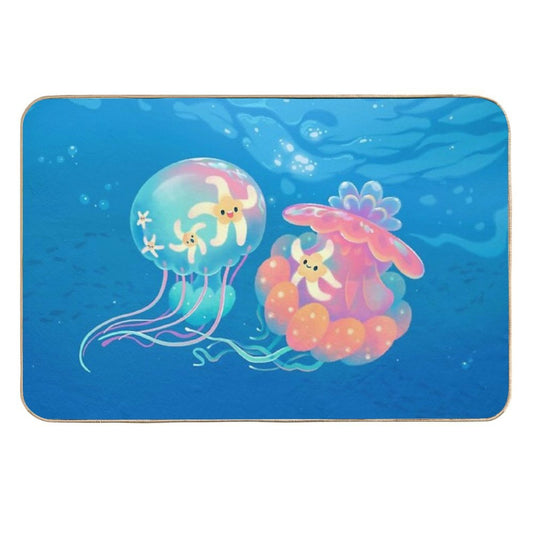Jellyfish Bus  Pet-Safe Bath Mat
