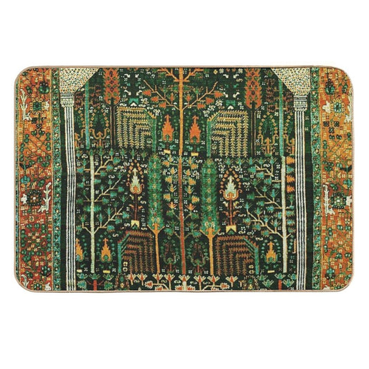 Weeping Willow Antique Bijar Persian Rug Print  Anti-Trip Bath Mat