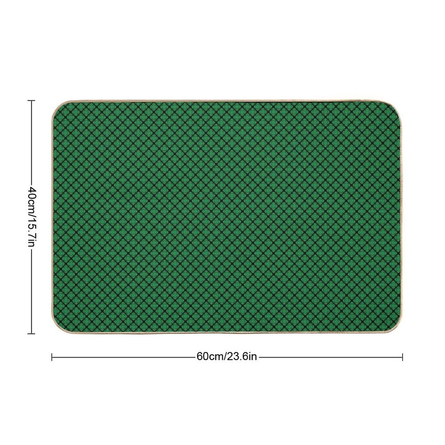 Green And Black Medallions  Stain-Proof Bath Mat