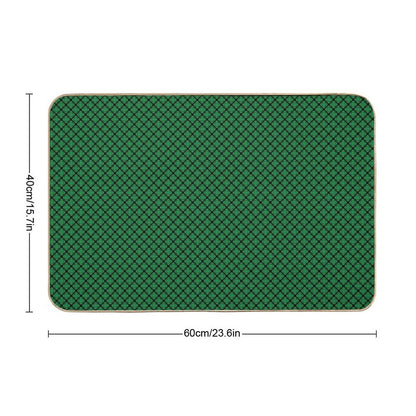 Green And Black Medallions  Stain-Proof Bath Mat