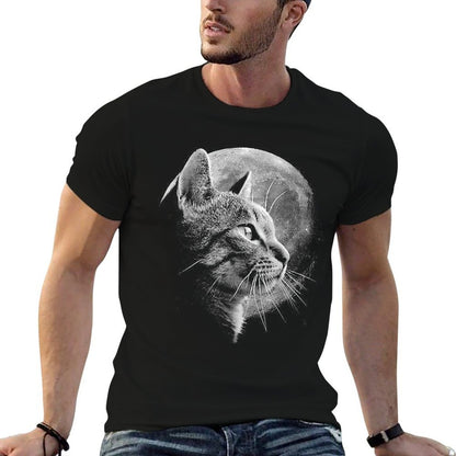 Cute Cat With Moon - Funny Cat  Classic T-Shirt