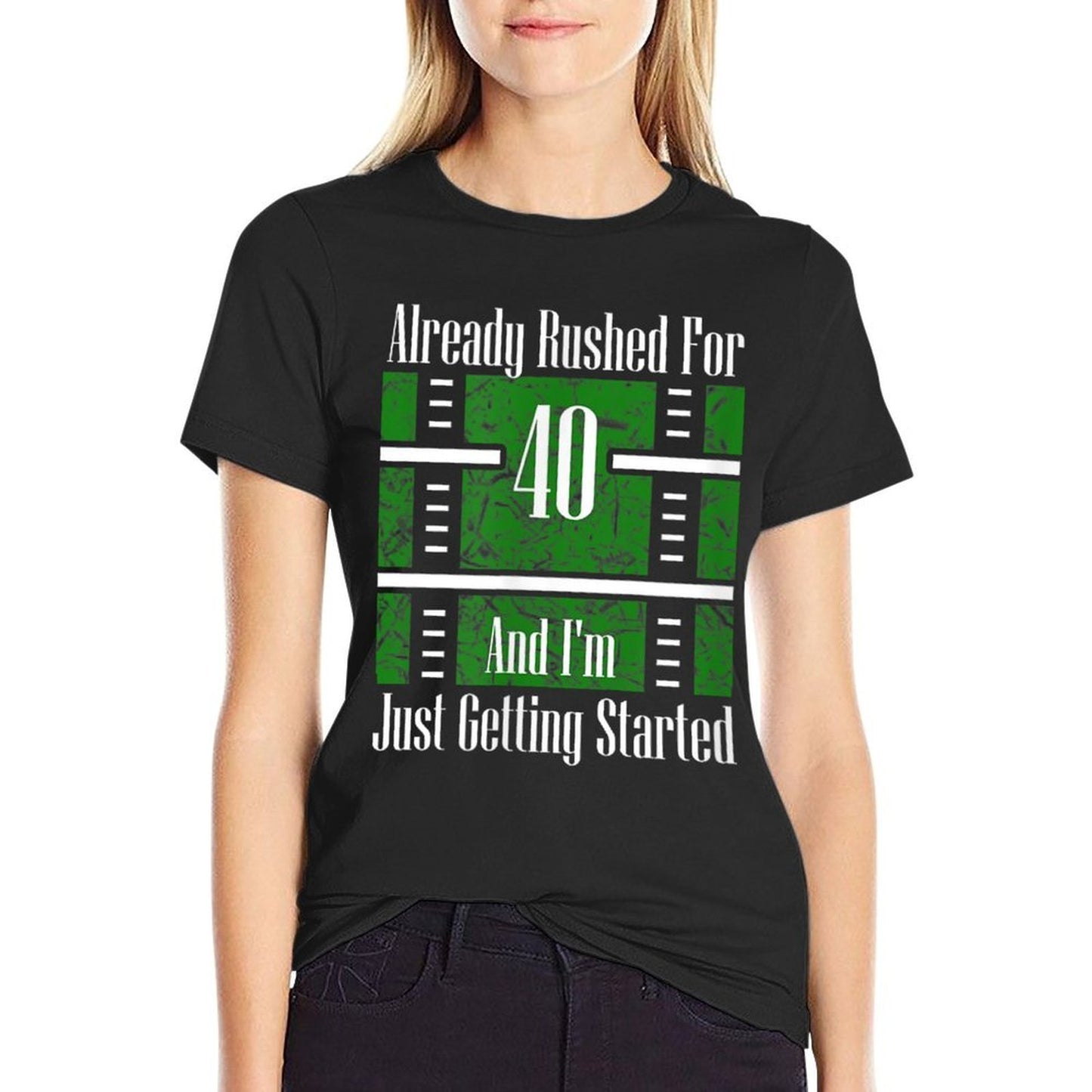 Football Rushing Yards for 40th Birthday  Heathered Texture T-Shirt